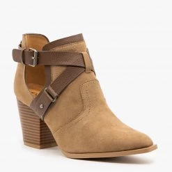 Qupid Shoes Newest Arrivals Criss Cross Buckle Strap Booties