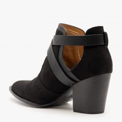 Qupid Shoes Newest Arrivals Criss Cross Buckle Strap Booties