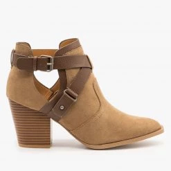 Qupid Shoes Newest Arrivals Criss Cross Buckle Strap Booties