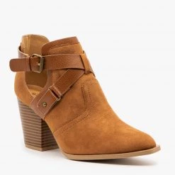 Qupid Shoes Newest Arrivals Criss Cross Buckle Strap Booties
