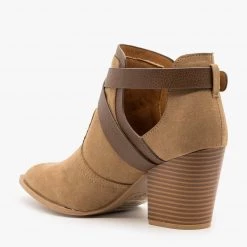 Qupid Shoes Newest Arrivals Criss Cross Buckle Strap Booties