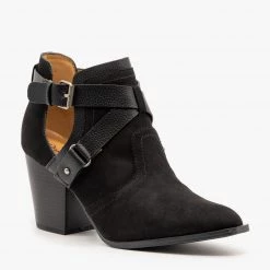 Qupid Shoes Newest Arrivals Criss Cross Buckle Strap Booties