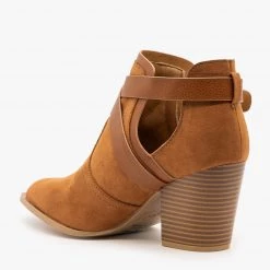 Qupid Shoes Newest Arrivals Criss Cross Buckle Strap Booties