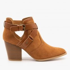 Qupid Shoes Newest Arrivals Criss Cross Buckle Strap Booties