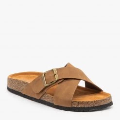 Refresh Newest Arrivals Criss Cross Buckled Cork Slides