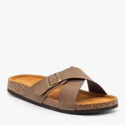 Refresh Newest Arrivals Criss Cross Buckled Cork Slides