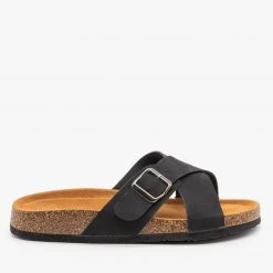 Refresh Newest Arrivals Criss Cross Buckled Cork Slides