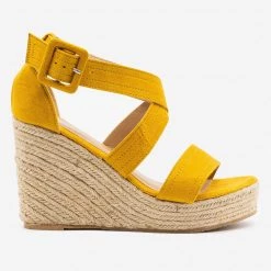 Refresh Criss-Cross Buckled Espadrille Wedges Newest Arrivals 6 Refresh Criss-Cross Buckled Espadrille Wedges Newest Arrivals