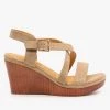 Bella Marie Newest Arrivals Criss Cross Buckled Sandal Wedges
