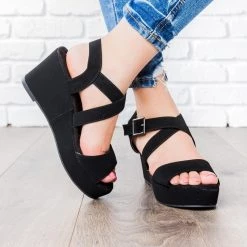 DbDk Fashion Criss Cross Cork Wedges