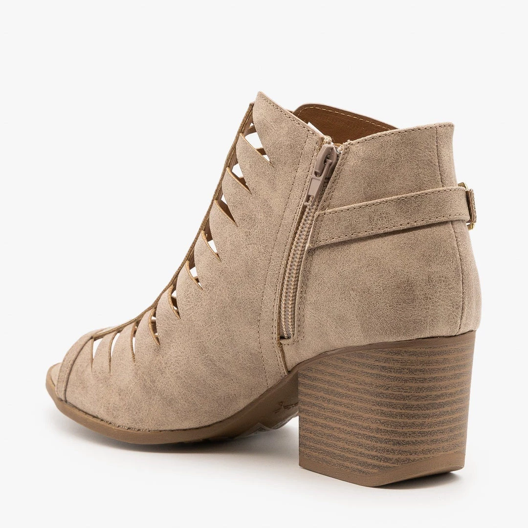 Qupid Shoes Criss Cross Cut-Out Booties 2 Qupid Shoes Criss Cross Cut-Out Booties