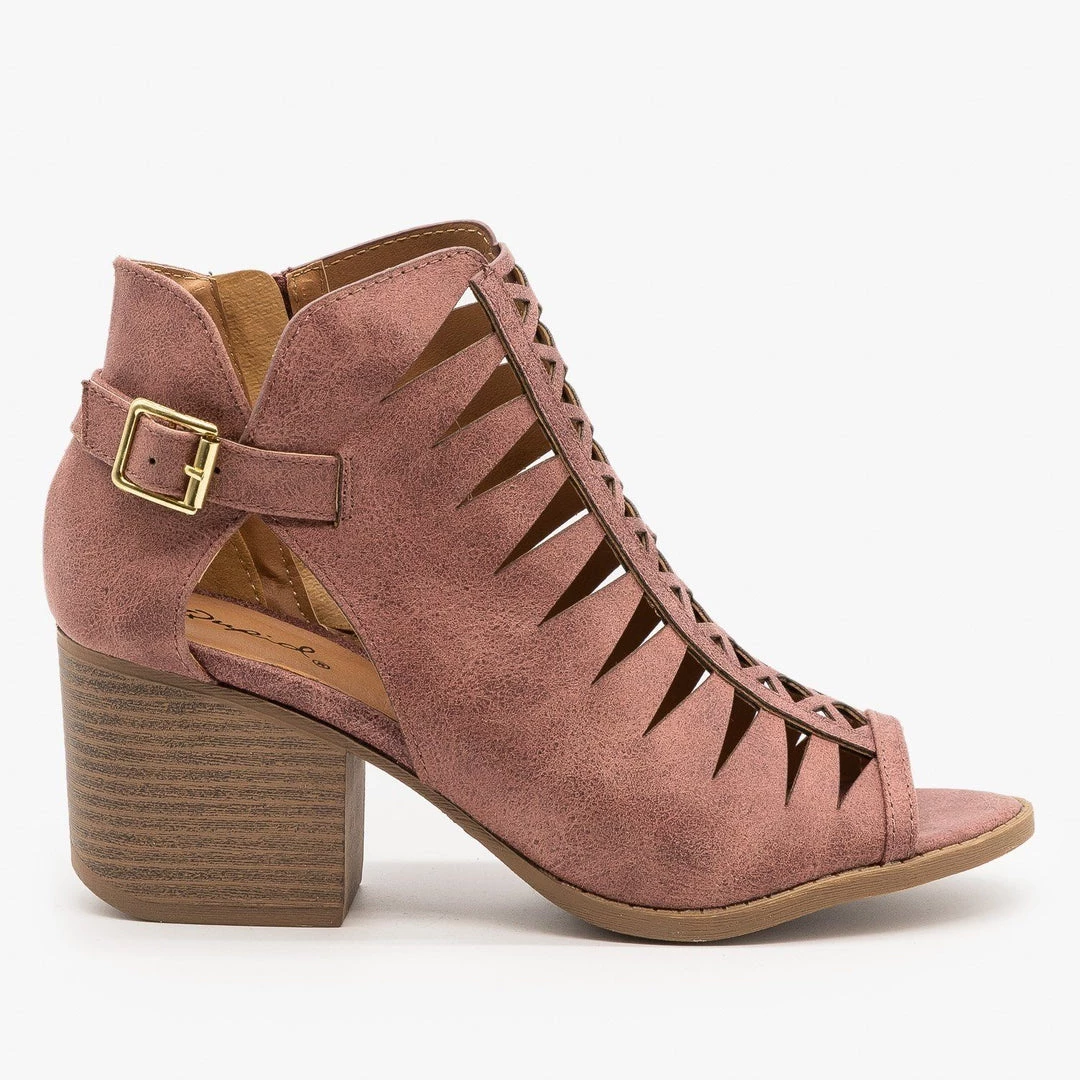 Qupid Shoes Criss Cross Cut-Out Booties 4 Qupid Shoes Criss Cross Cut-Out Booties