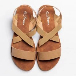 Forever Criss Cross Elastic Strap Sandals