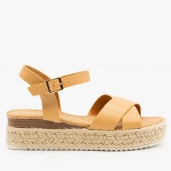 Pazzle Newest Arrivals Criss Cross Espadrille Flatform Sandals