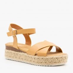 Pazzle Newest Arrivals Criss Cross Espadrille Flatform Sandals