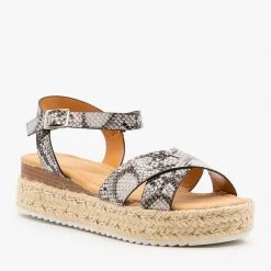 Pazzle Newest Arrivals Criss Cross Espadrille Flatform Sandals