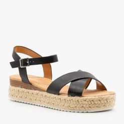 Pazzle Newest Arrivals Criss Cross Espadrille Flatform Sandals