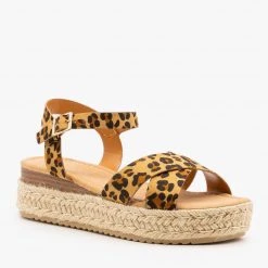 Pazzle Newest Arrivals Criss Cross Espadrille Flatform Sandals