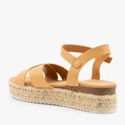 Pazzle Newest Arrivals Criss Cross Espadrille Flatform Sandals