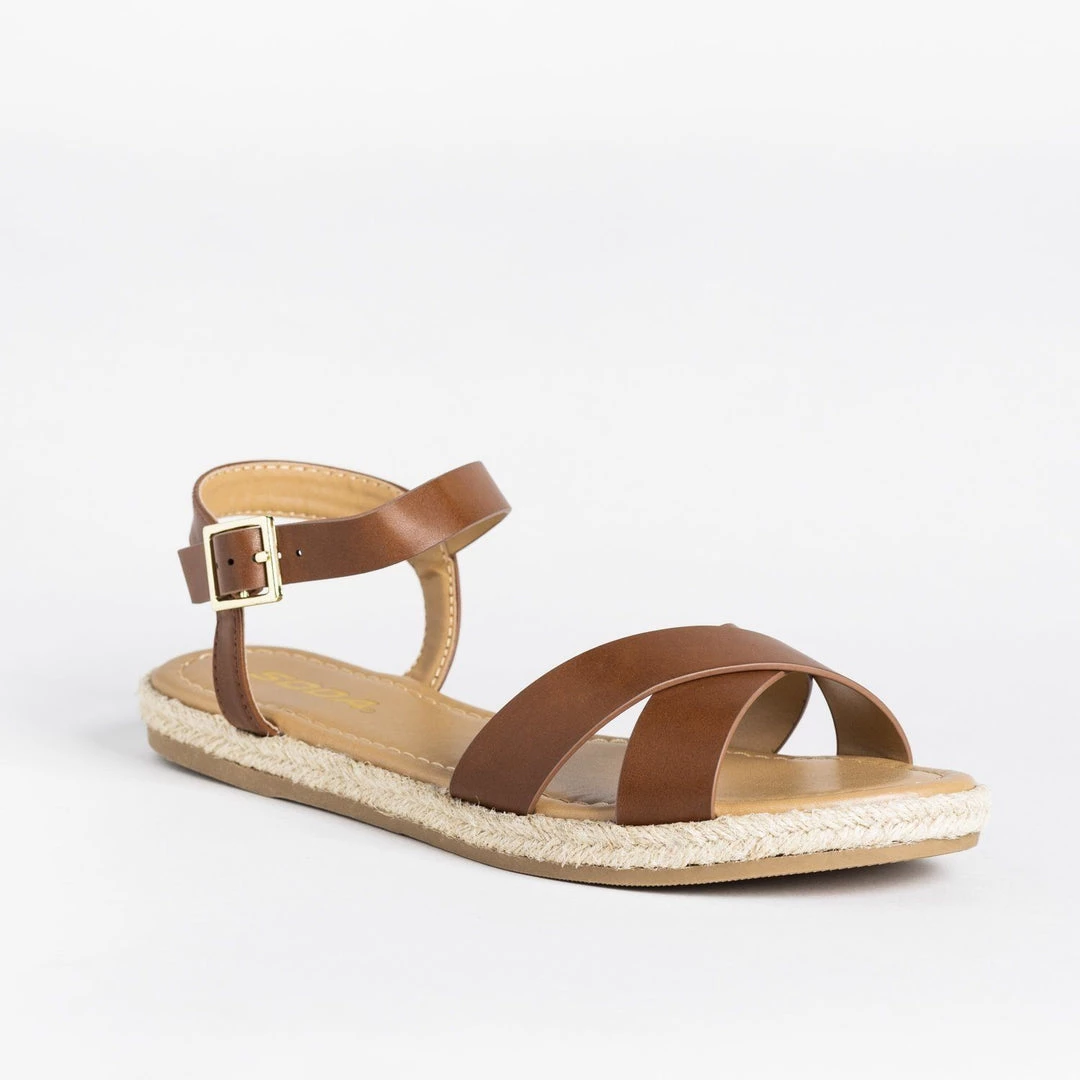 Soda Shoes Criss Cross Espadrille-Trimmed Sandals Newest Arrivals 1 Soda Shoes Criss Cross Espadrille-Trimmed Sandals Newest Arrivals