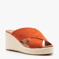 Qupid Shoes Criss-Cross Espadrille Wedges