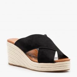 Qupid Shoes Criss-Cross Espadrille Wedges
