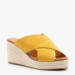 Qupid Shoes Criss-Cross Espadrille Wedges