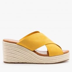 Qupid Shoes Criss-Cross Espadrille Wedges
