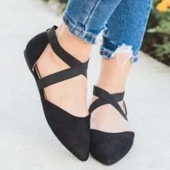 Lovmark Criss Cross Pointed Toe Flats Newest Arrivals