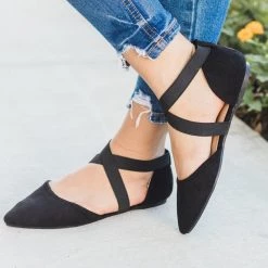 Lovmark Criss Cross Pointed Toe Flats Newest Arrivals