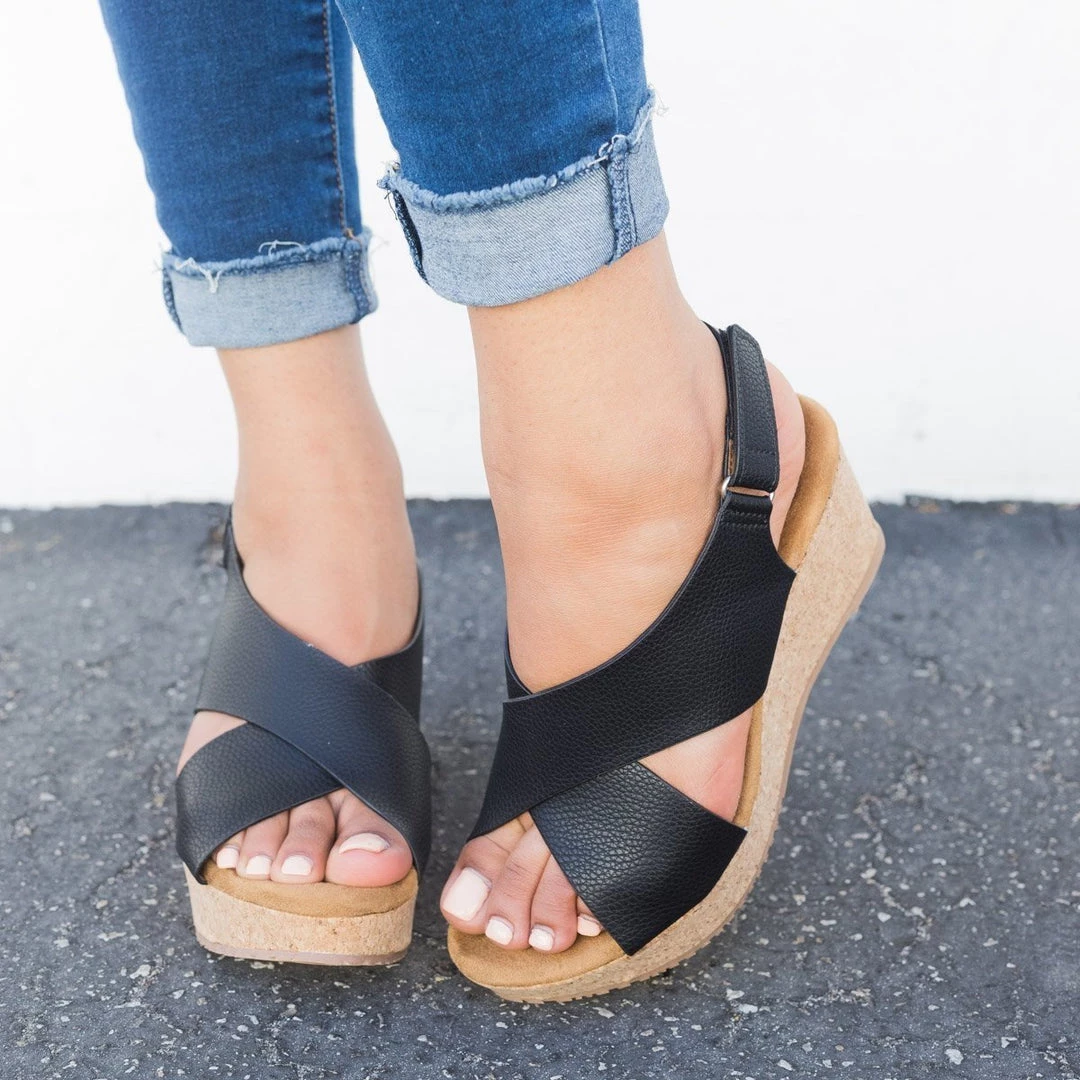 Anna Shoes Criss Cross Slingback Cork Wedges Newest Arrivals 1 Anna Shoes Criss Cross Slingback Cork Wedges Newest Arrivals