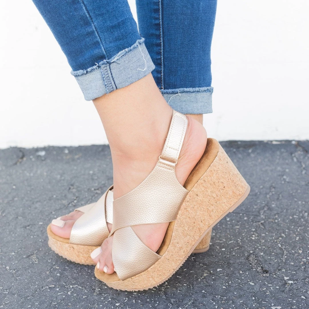 Anna Shoes Criss Cross Slingback Cork Wedges Newest Arrivals 6 Anna Shoes Criss Cross Slingback Cork Wedges Newest Arrivals