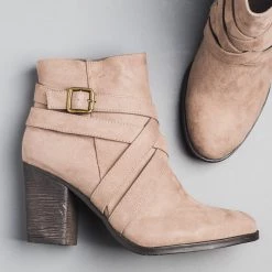 Bamboo Shoes Criss Cross Strap Ankle Bootie Newest Arrivals