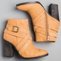 Bamboo Shoes Criss Cross Strap Ankle Bootie Newest Arrivals