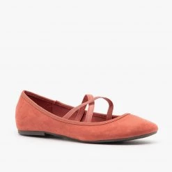 Bamboo Shoes Criss Cross Strap Ballet Flats