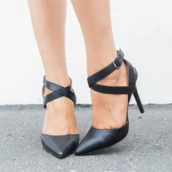 Qupid Shoes Criss-Cross Strap Heels