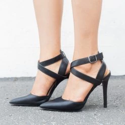 Qupid Shoes Criss-Cross Strap Heels
