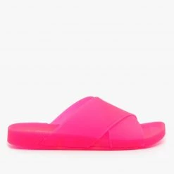 Forever Criss Cross Strap Neon Jelly Slides Newest Arrivals