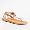 Qupid Shoes Criss Cross Strap Thong Sandals