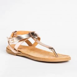 Qupid Shoes Criss Cross Strap Thong Sandals