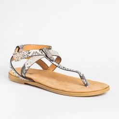 Qupid Shoes Criss Cross Strap Thong Sandals