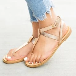 Qupid Shoes Criss Cross Strap Thong Sandals