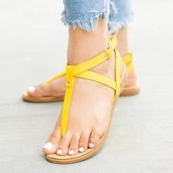 Qupid Shoes Criss Cross Strap Thong Sandals
