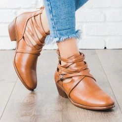 Wild Diva Shoes Criss Cross Strappy Fashion Booties