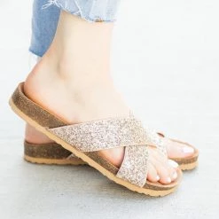 Soda Shoes Criss-Cross Thick Strap Slides Newest Arrivals