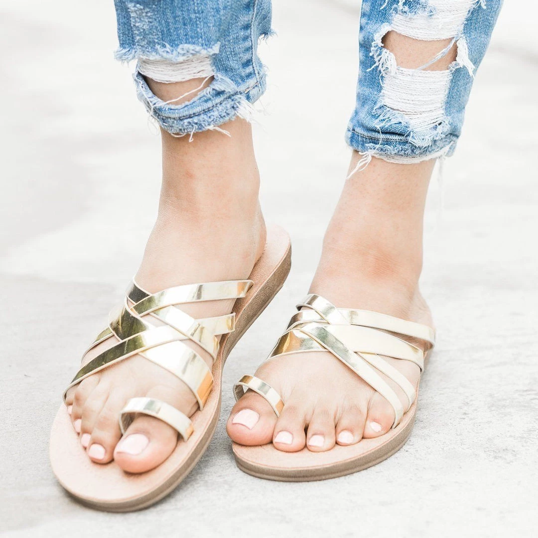 Forever Criss Cross Toe Hold Slip-On Sandals Newest Arrivals 15 Forever Criss Cross Toe Hold Slip-On Sandals Newest Arrivals