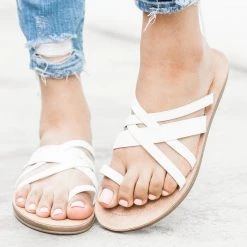 Forever Criss Cross Toe Hold Slip-On Sandals Newest Arrivals 22 Forever Criss Cross Toe Hold Slip-On Sandals Newest Arrivals