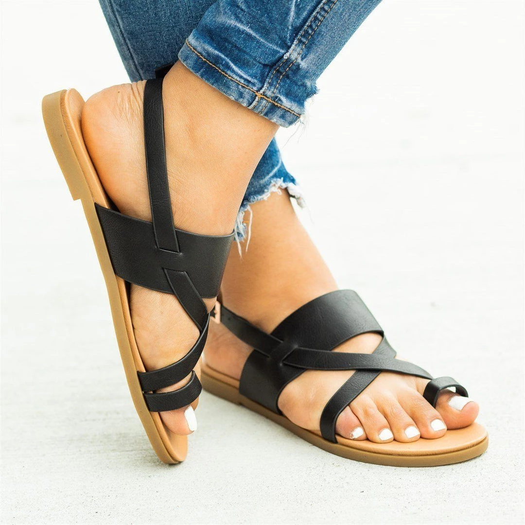 Fashion Focus Criss Cross Toe Loop Sandals 5 Fashion Focus Criss Cross Toe Loop Sandals