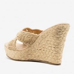 Olivia Miller Crochet Espadrille Wedges