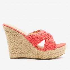 Olivia Miller Crochet Espadrille Wedges